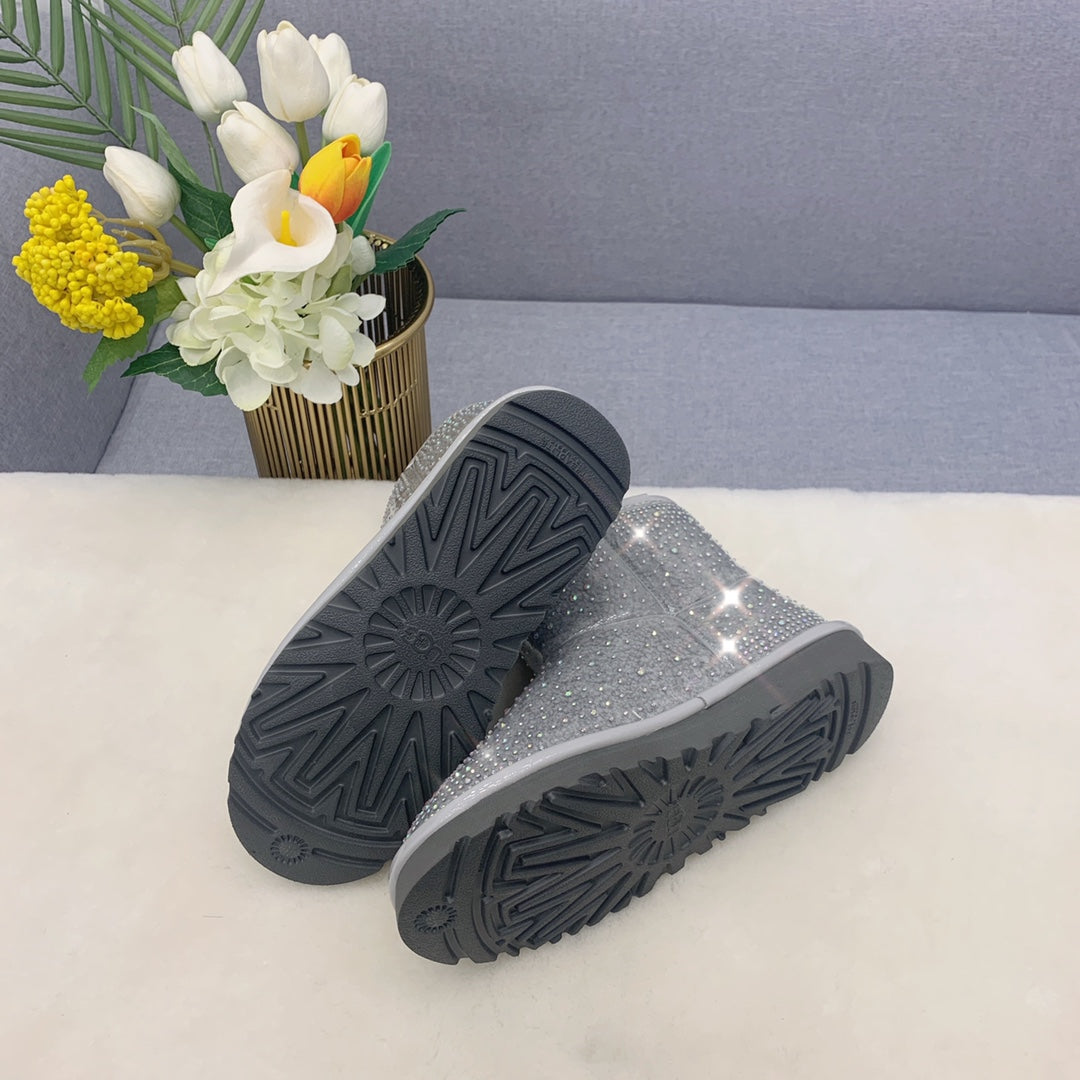 Ugg boots ultra mini silver crystal