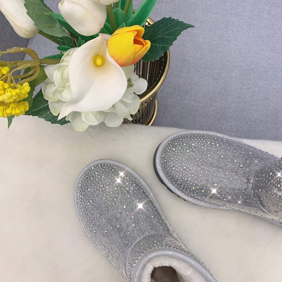 Ugg boots ultra mini silver crystal