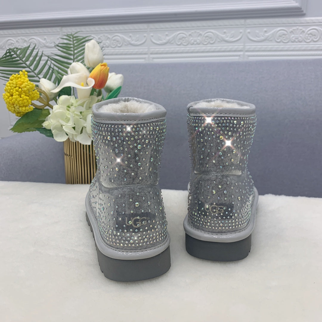 Ugg boots ultra mini silver crystal