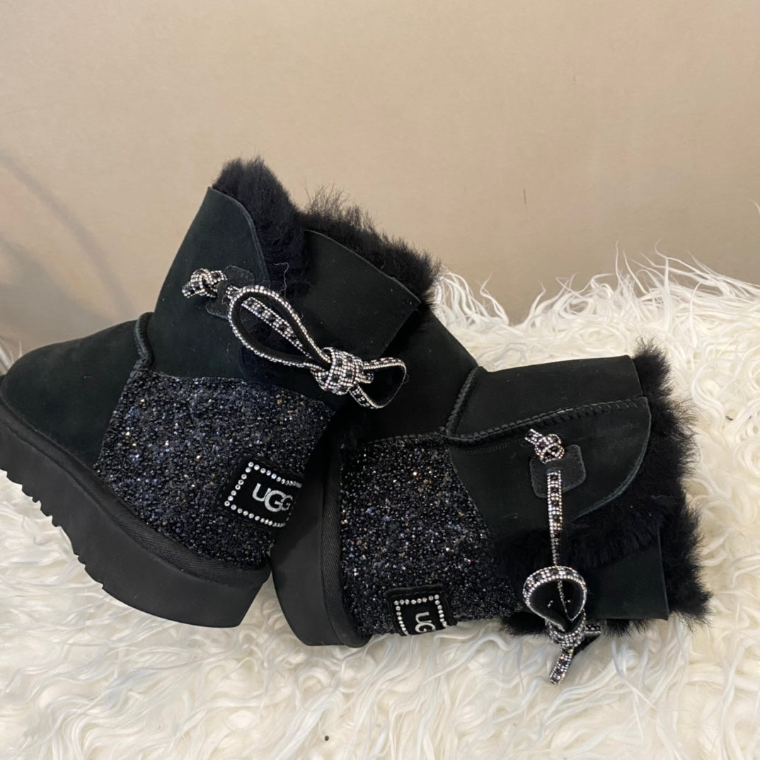 Ugg boots ultra mini black crystal