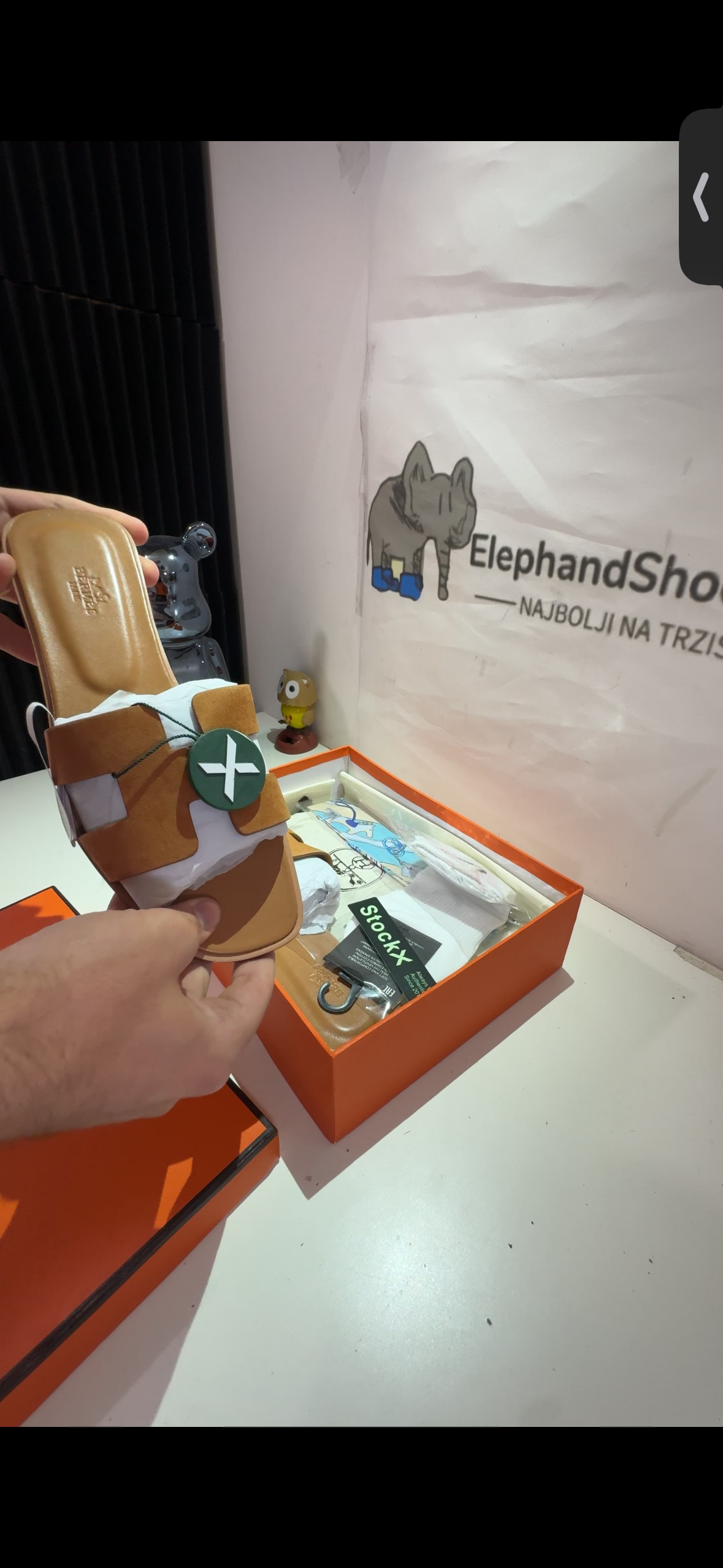 Hermes Slides Brown Elephand.shoes