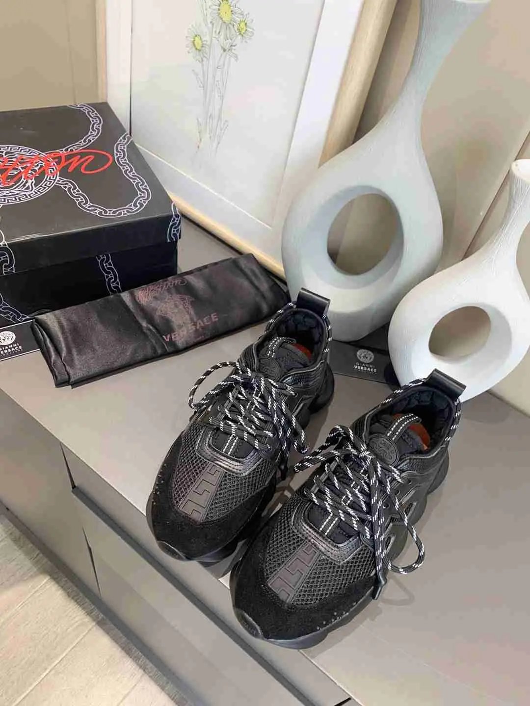 Versace Chain Reaction Balck Elephand.shoes