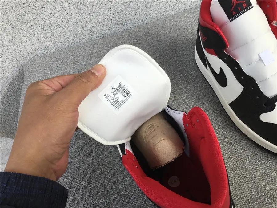 Air Jordan 1 Mid "Black White Red" Elephand.shoes