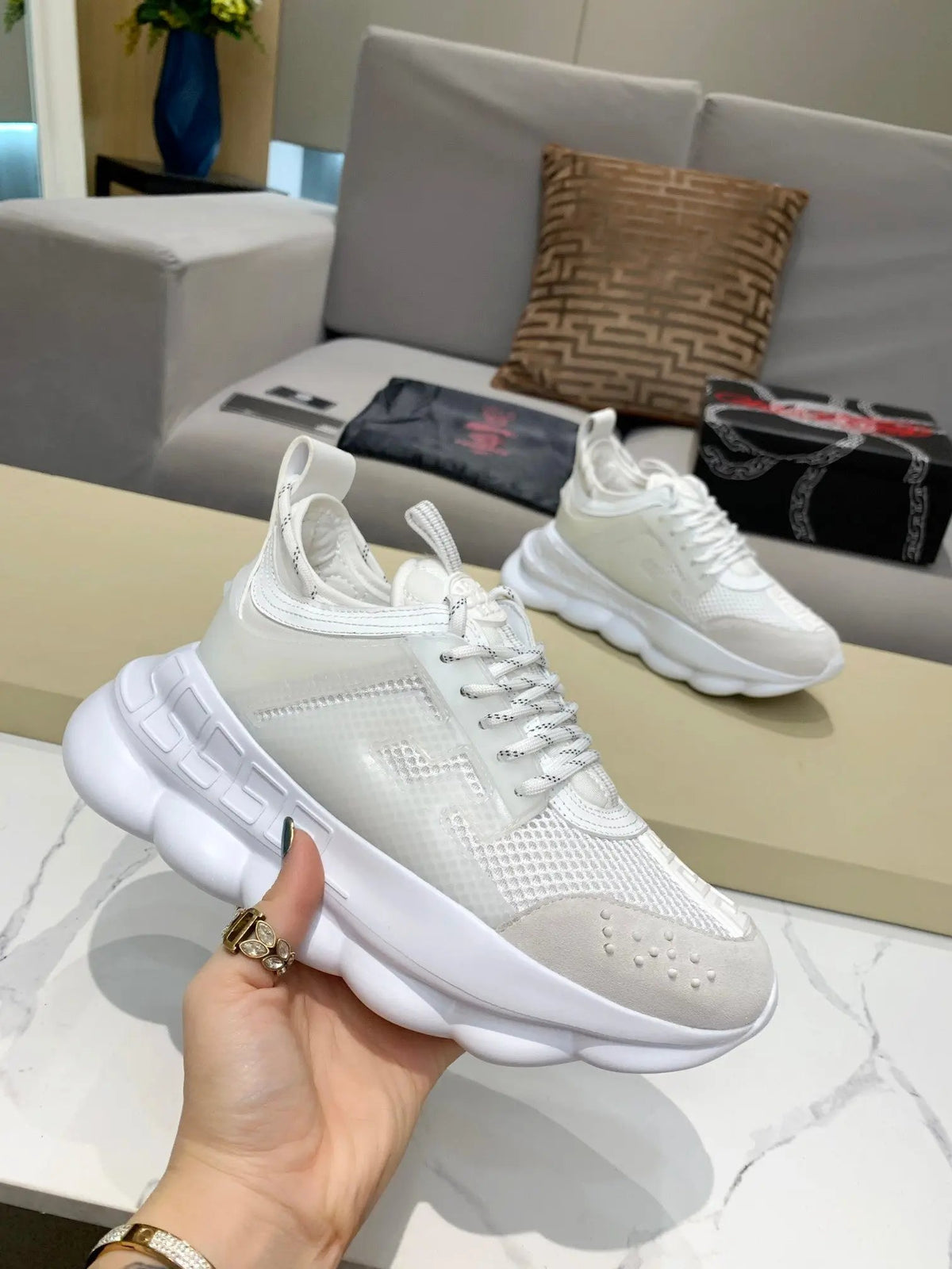 Versace Chain Reaction White Elephand.shoes