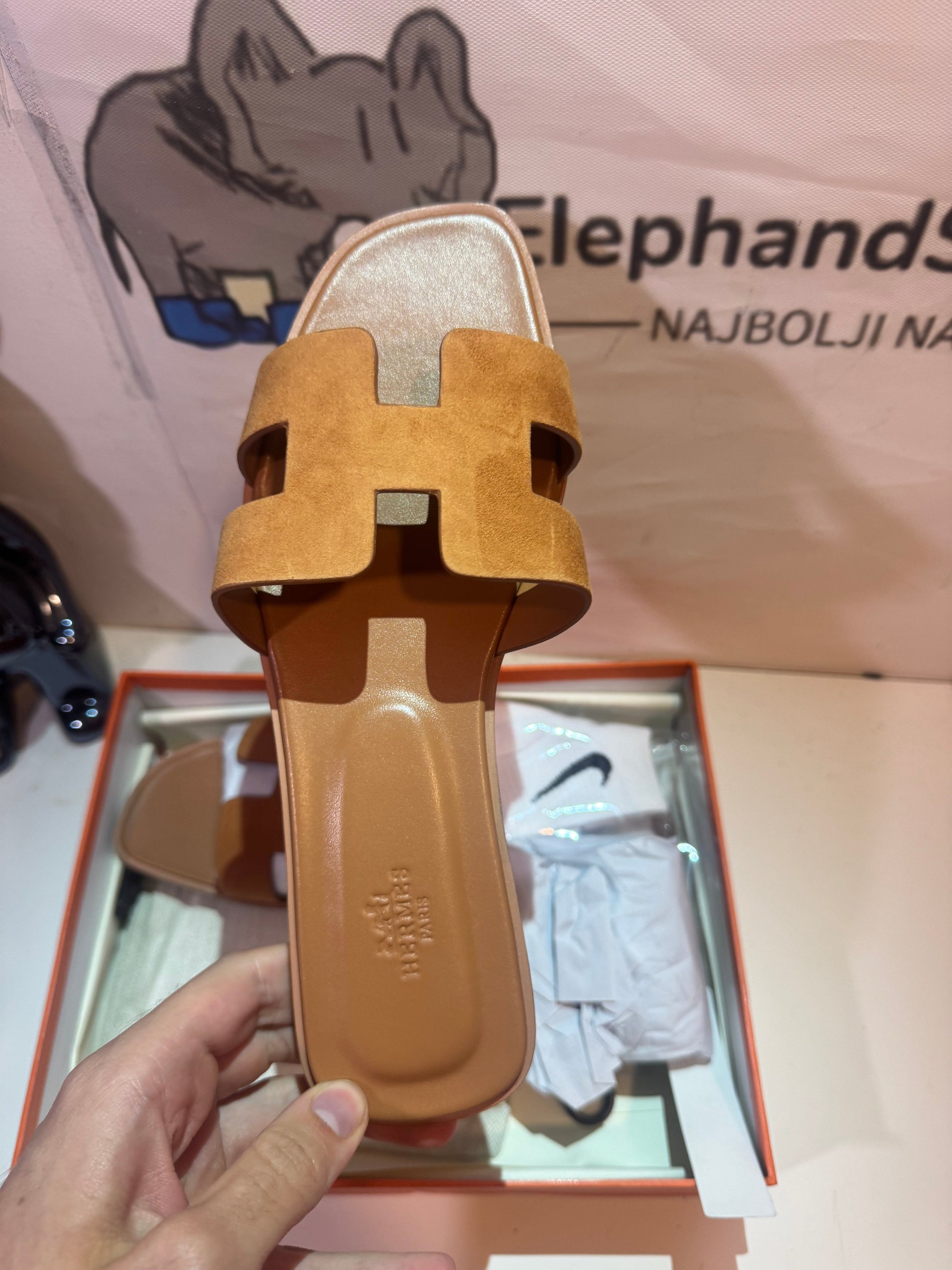 Hermes Slides Brown (Odmah Dostupne) br 42 Elephand.shoes