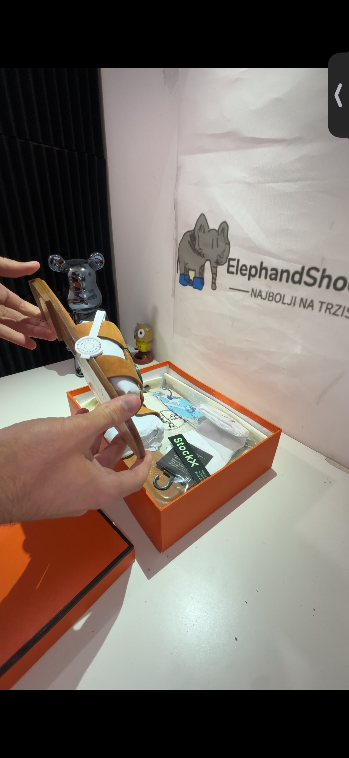 Hermes Slides Brown Elephand.shoes