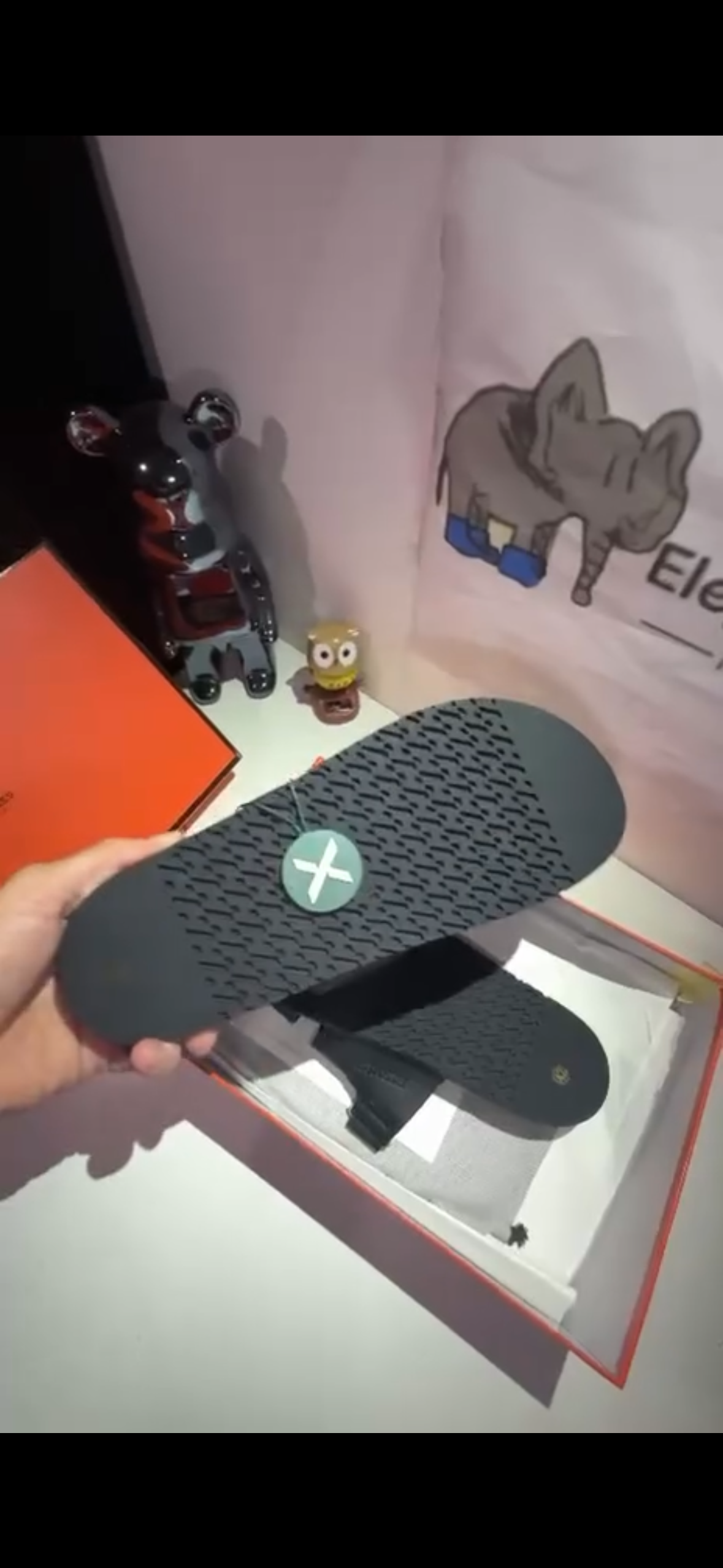 Hermes Slides Black Elephand.shoes