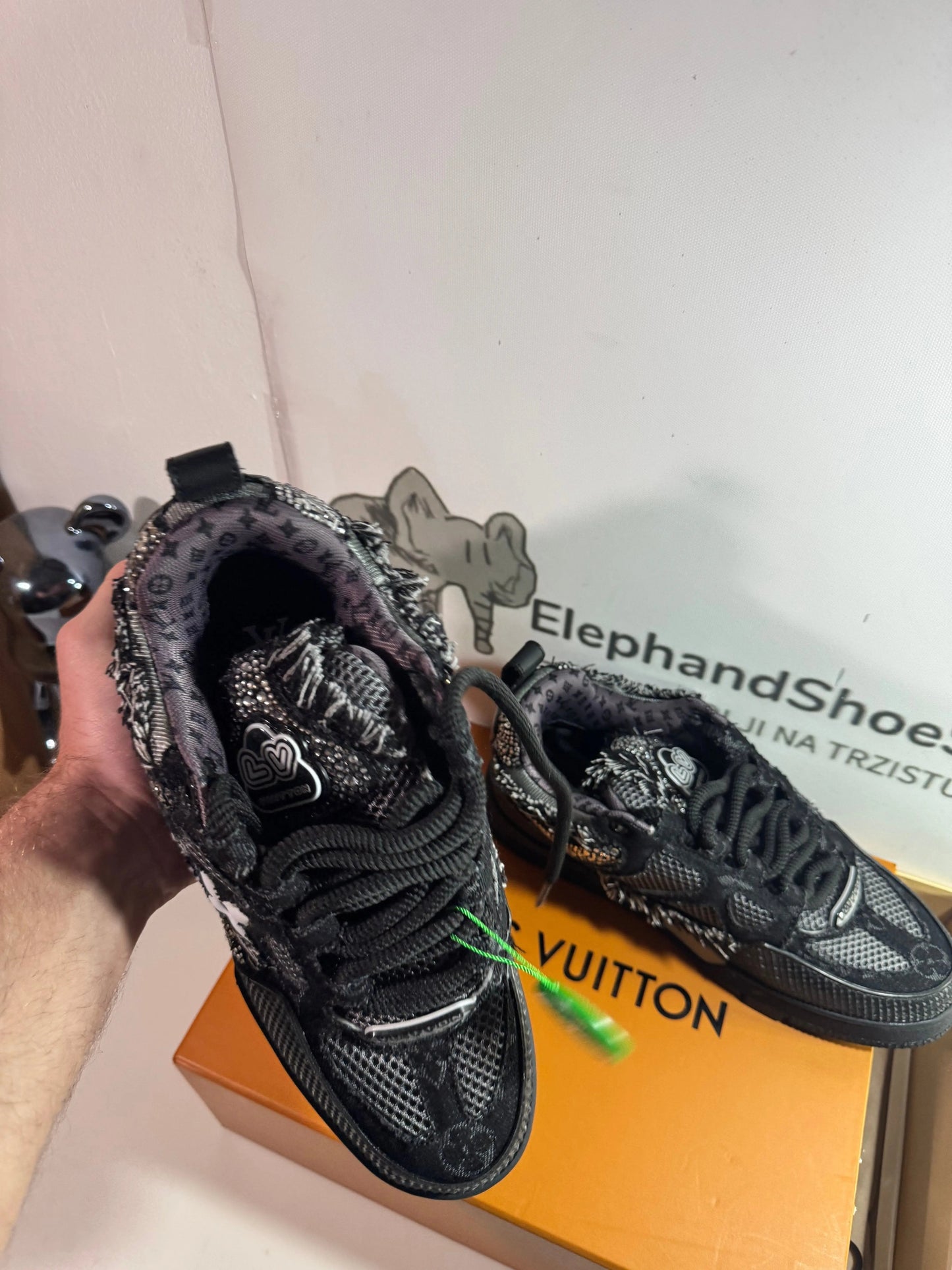 Louis Vuitton Black Sparkle Elephand.shoes