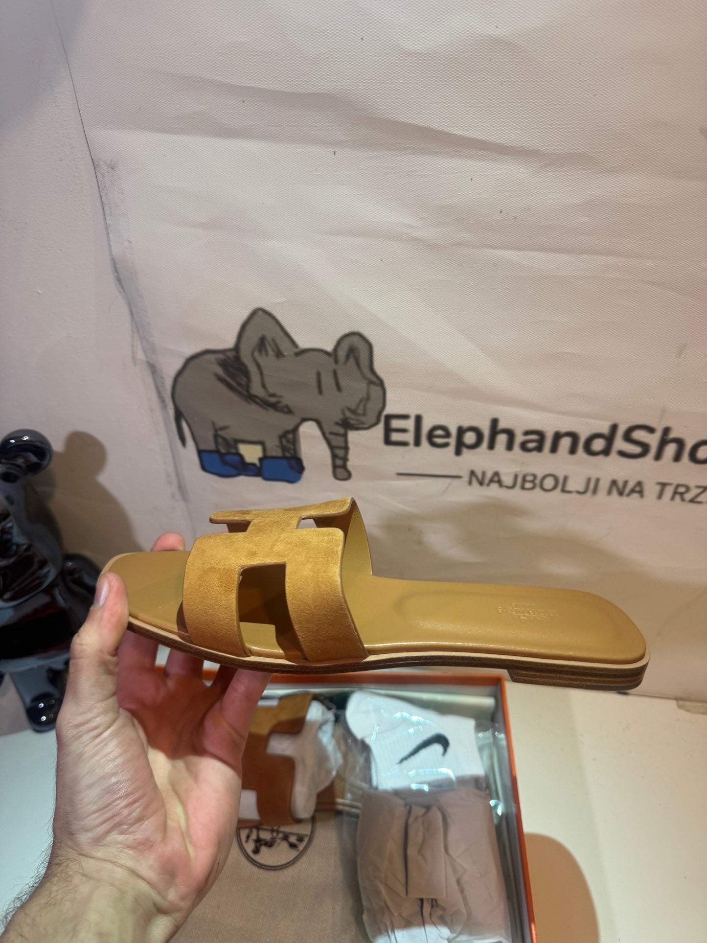 Hermes Slides Brown (Odmah Dostupne) br 42 Elephand.shoes