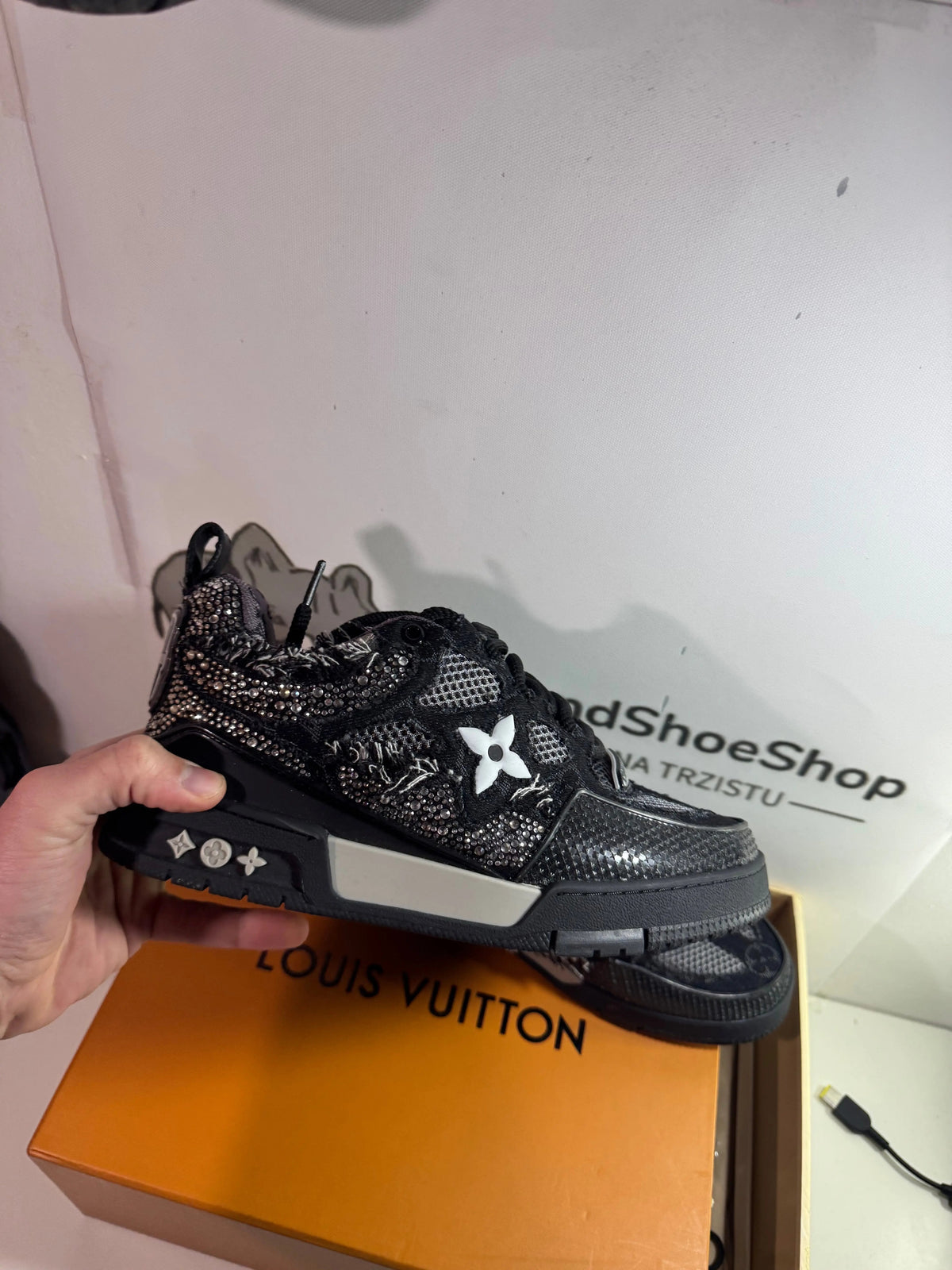 Louis Vuitton Black Sparkle Elephand.shoes
