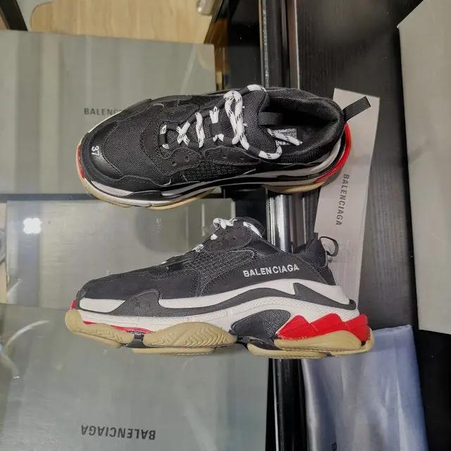 Balnciaga Triple S   Black/Red Elephand.shoes