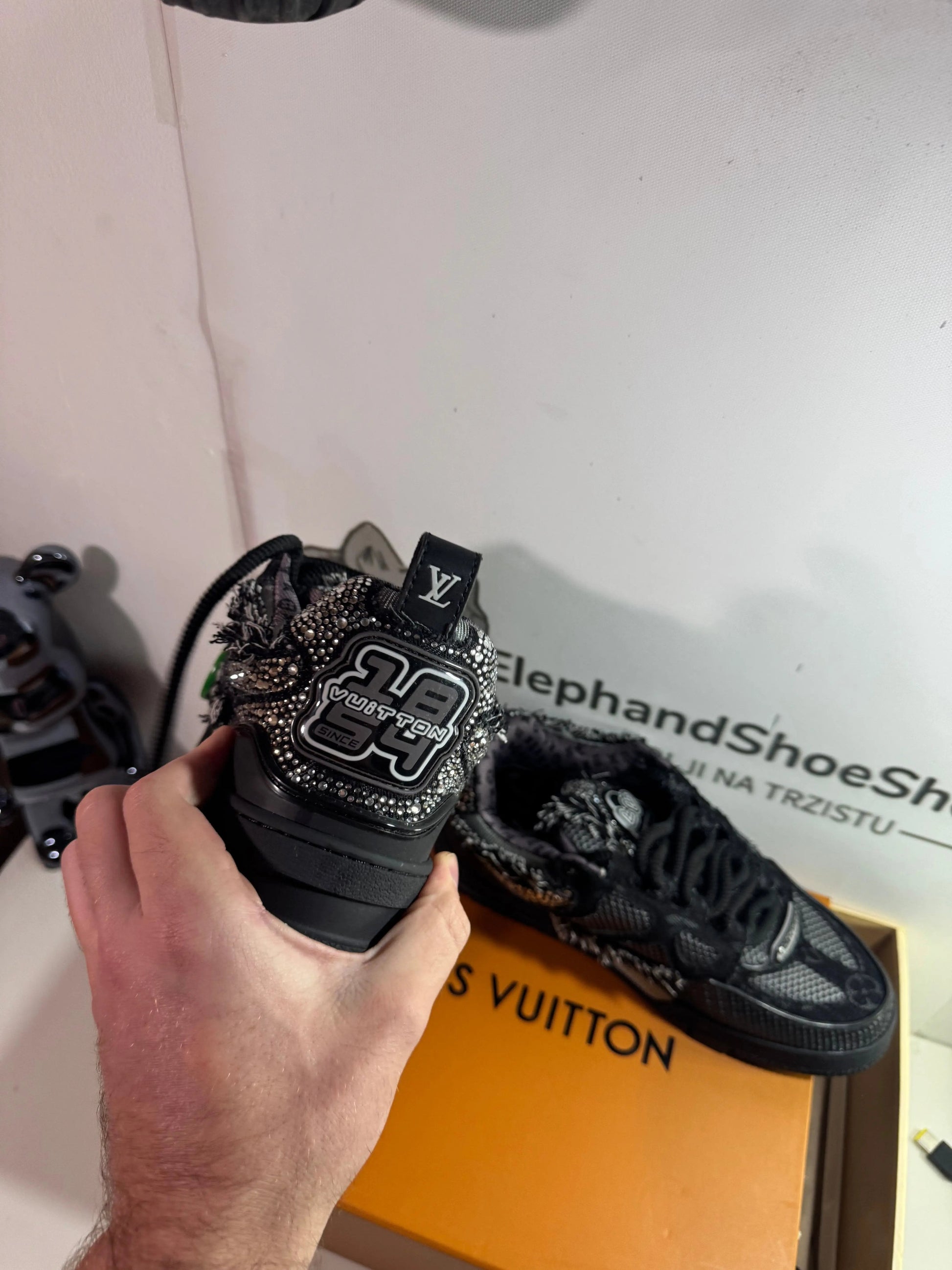 Louis Vuitton Black Sparkle Elephand.shoes