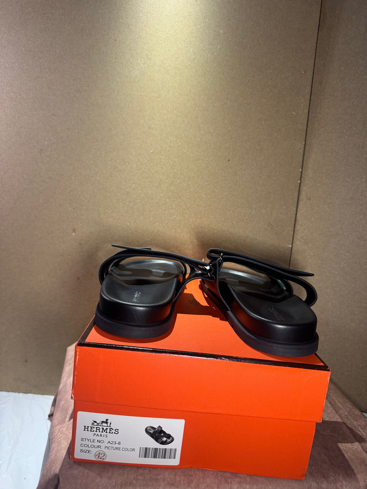 Hermes Slides Black (Odmah) br 42 Elephand.shoes