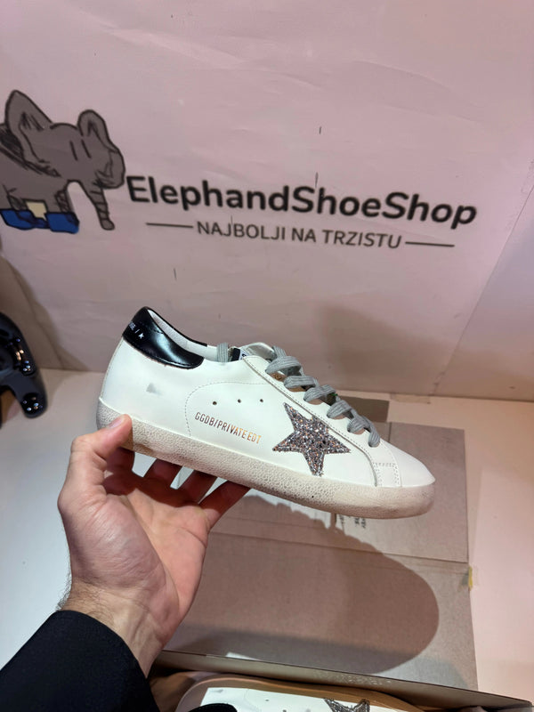 Golden Goose Silver/Black tenisice — bočni prikaz
