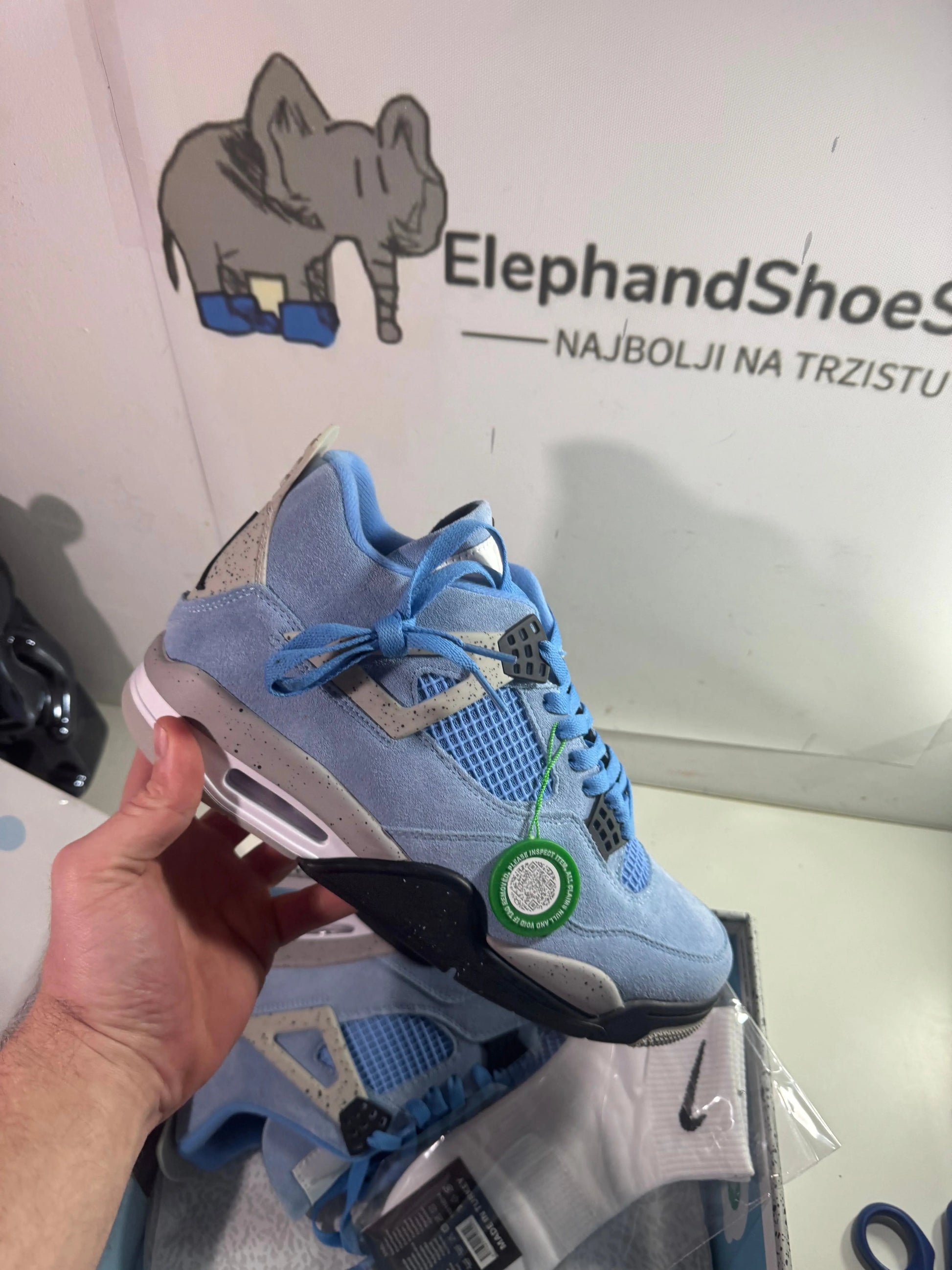 Jordan 4 University Blue (Odmah Dostupne)br 45 Elephand.shoes