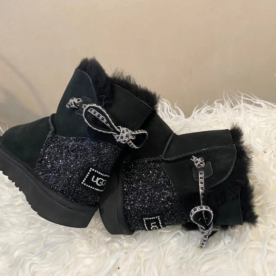 Ugg boots ultra mini black crystal Elephand.shoes