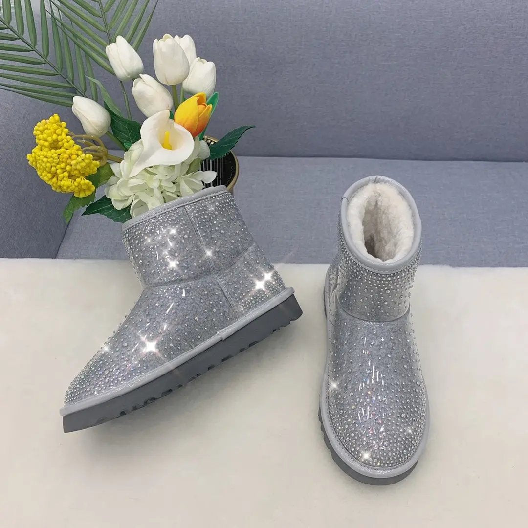 Ugg boots ultra mini silver crystal Elephand.shoes