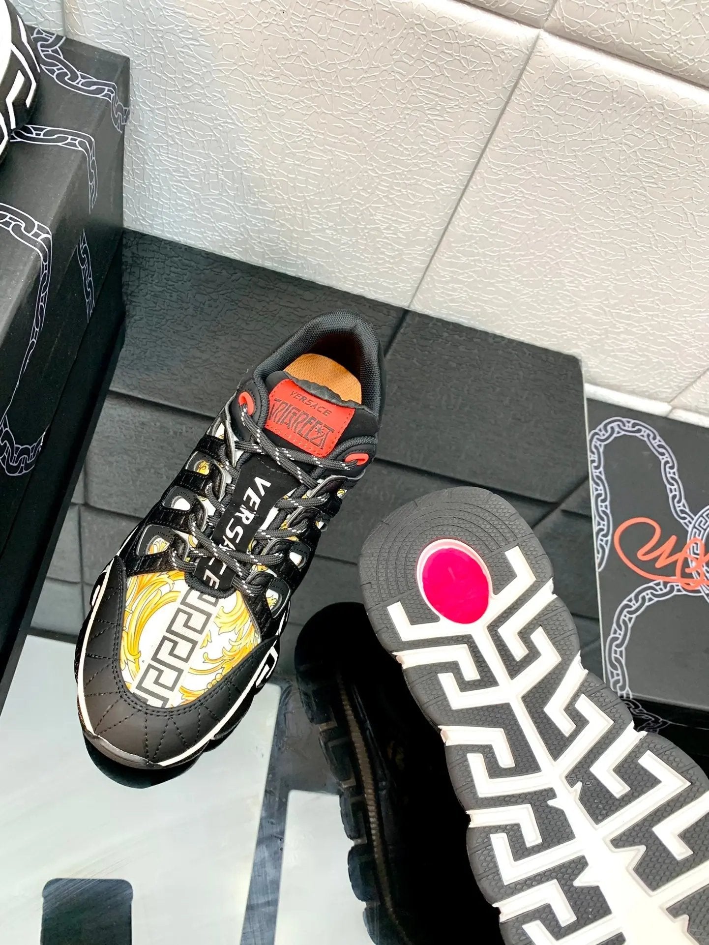 Versace  Balck Gold Elephand.shoes