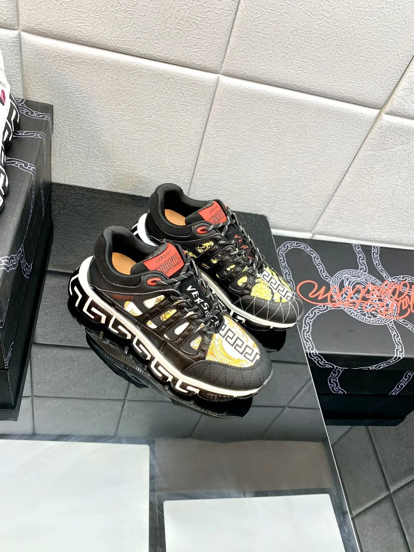 Versace  Balck Gold Elephand.shoes