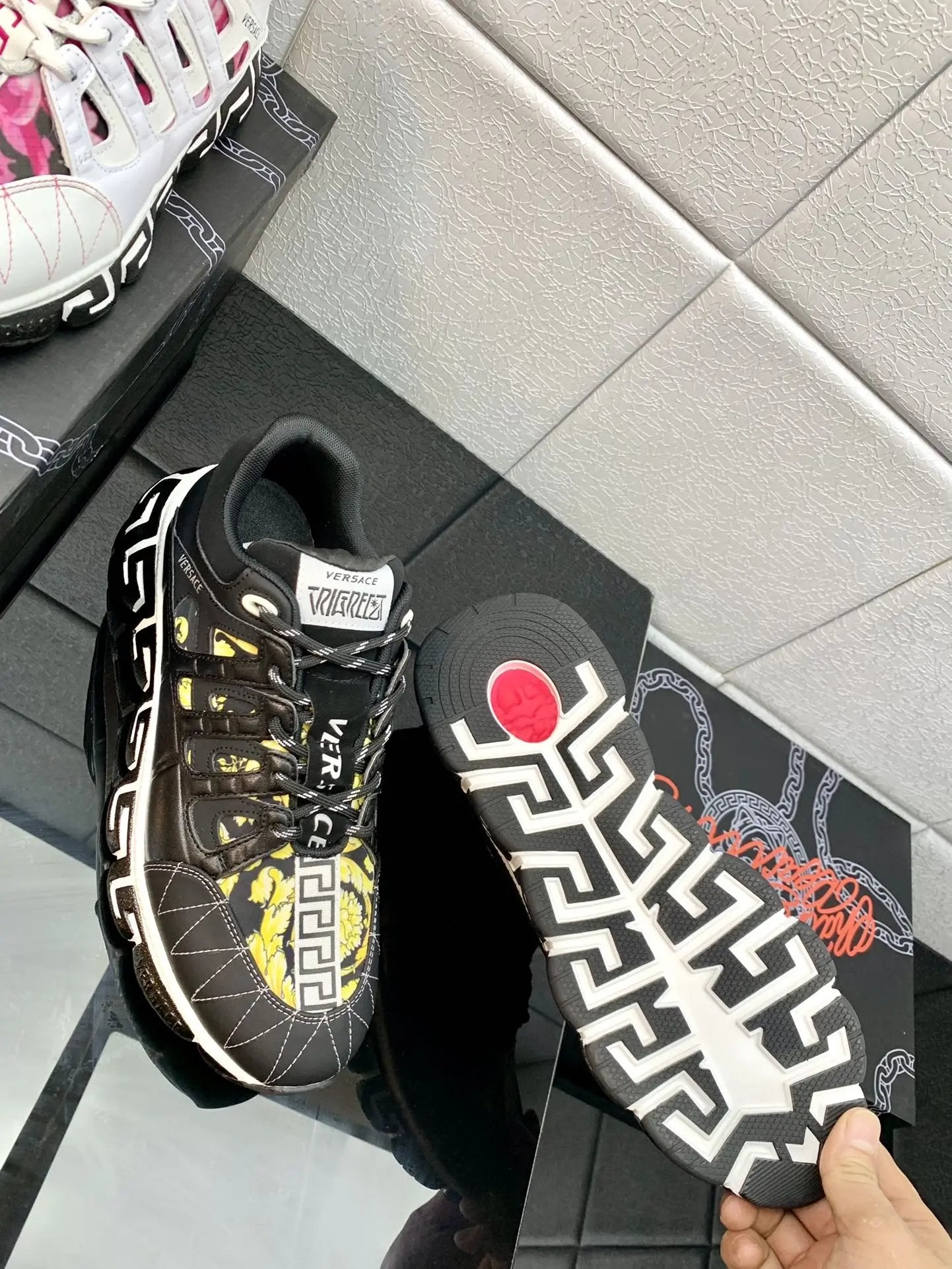 Versace  Balck Gold low Elephand.shoes