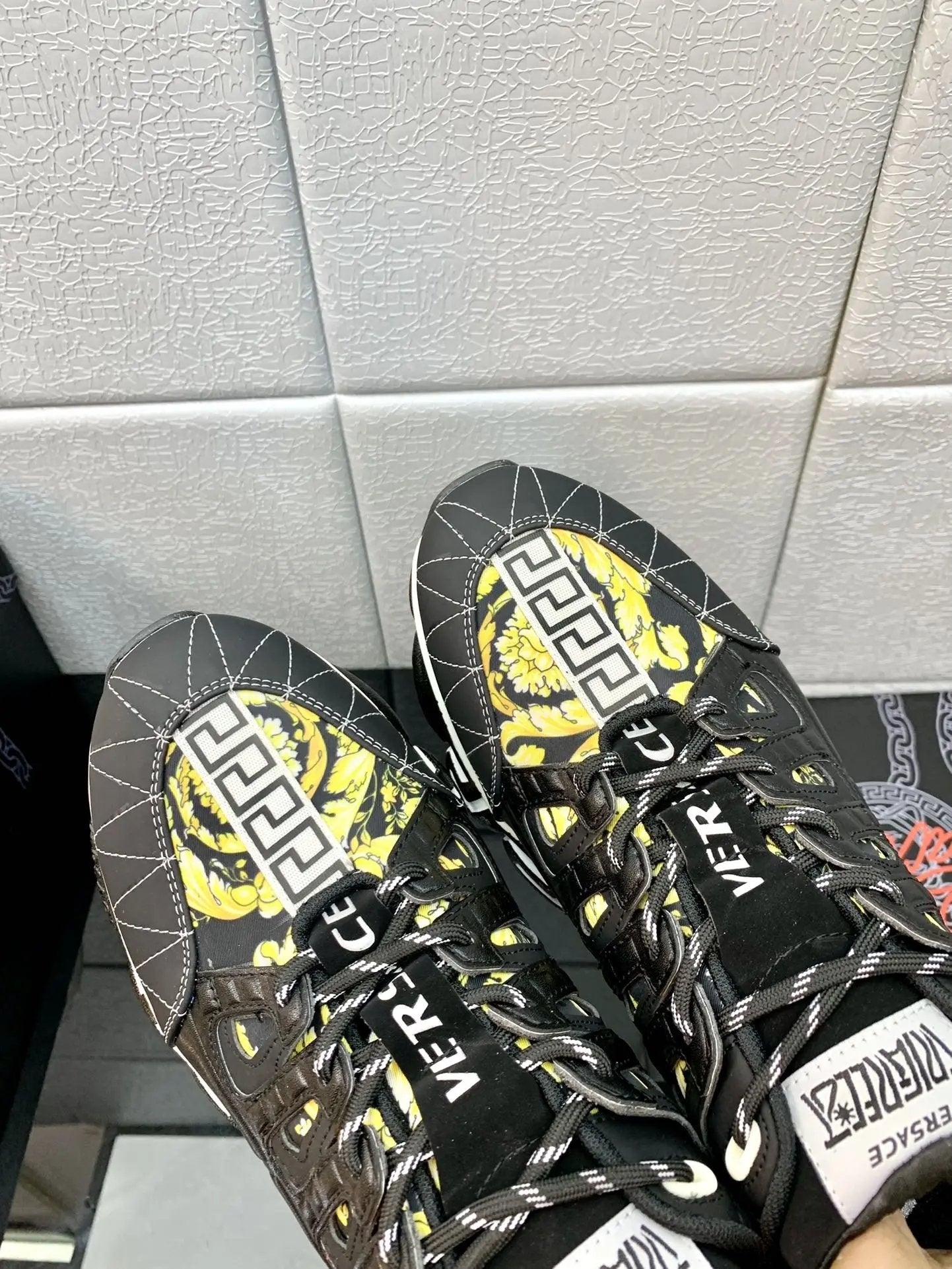 Versace  Balck Gold low Elephand.shoes