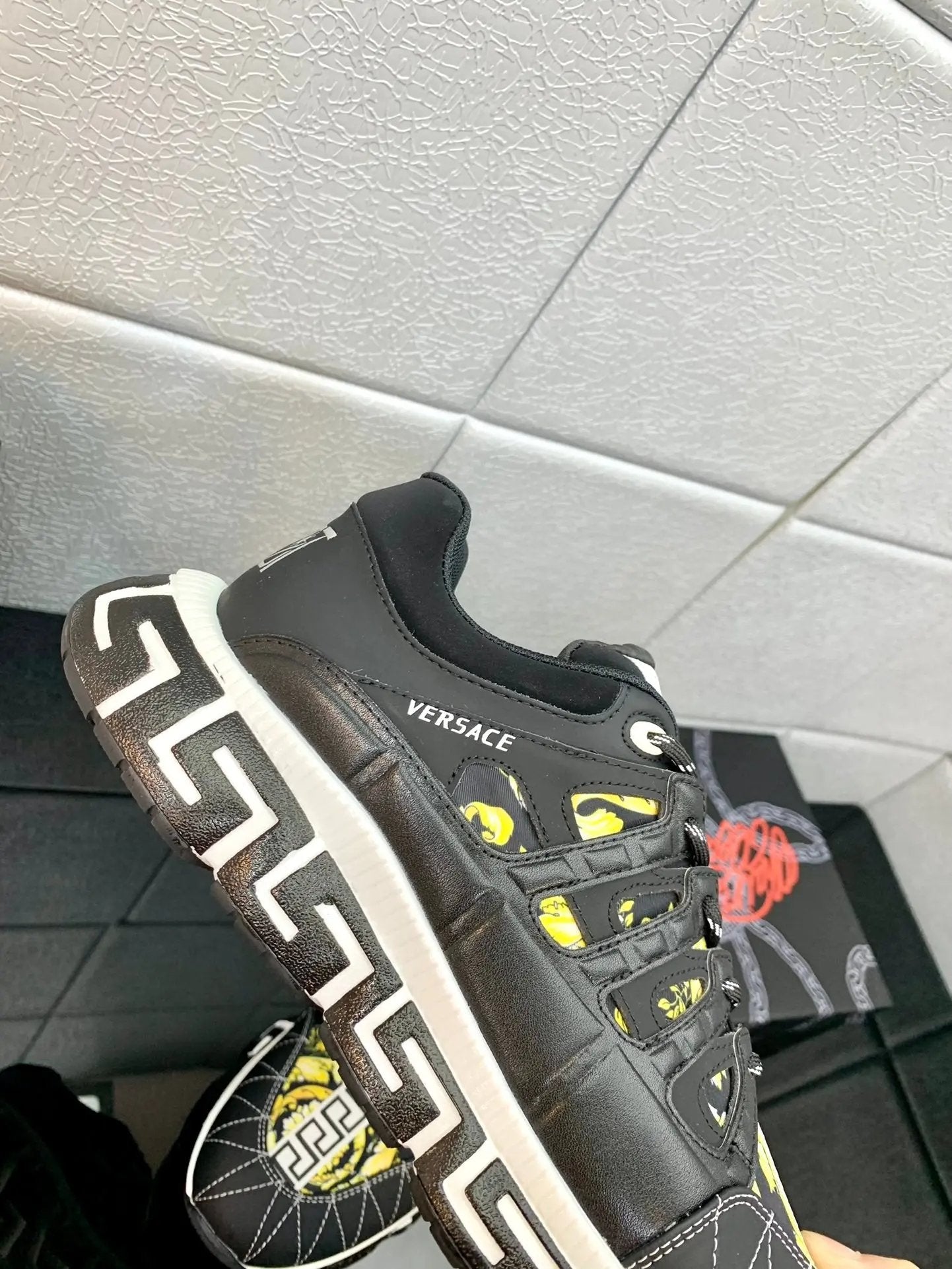 Versace  Balck Gold low Elephand.shoes