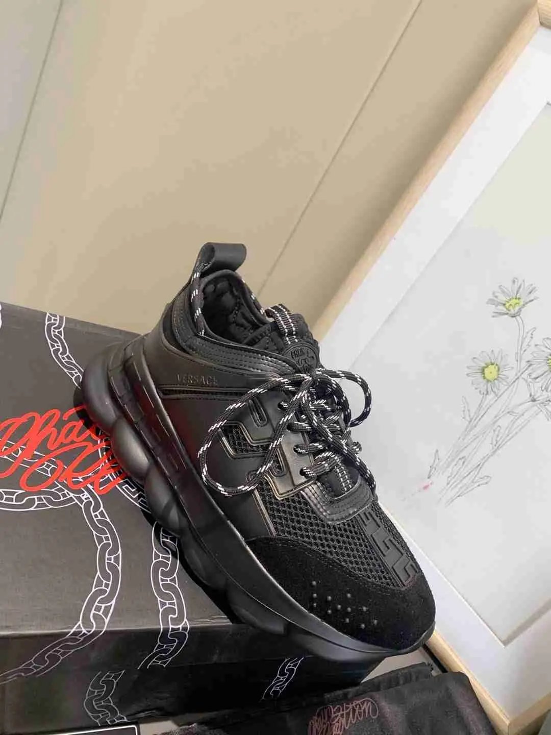 Versace Chain Reaction Balck Elephand.shoes