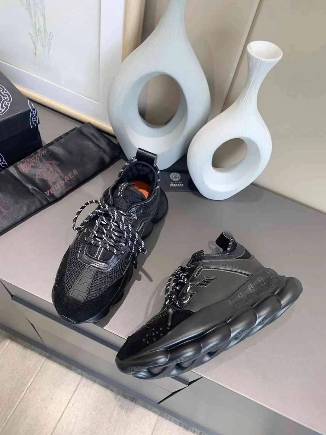 Versace Chain Reaction Balck Elephand.shoes
