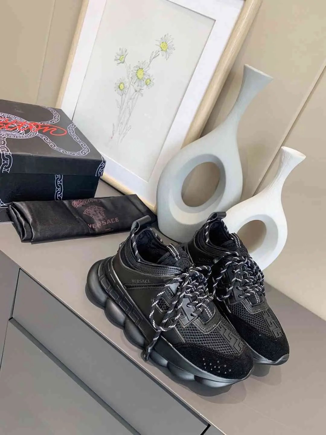 Versace Chain Reaction Balck Elephand.shoes