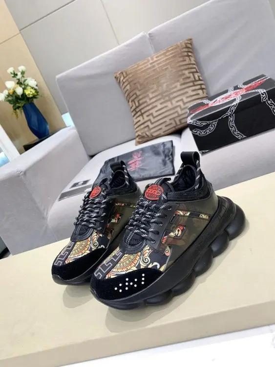 Versace Chain Reaction Balck Gold Elephand.shoes