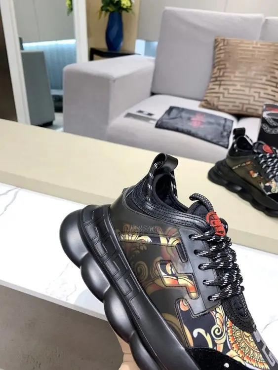 Versace Chain Reaction Balck Gold Elephand.shoes