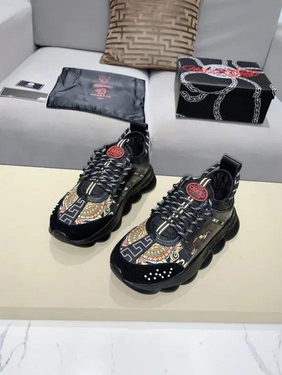 Versace Chain Reaction Balck Gold Elephand.shoes