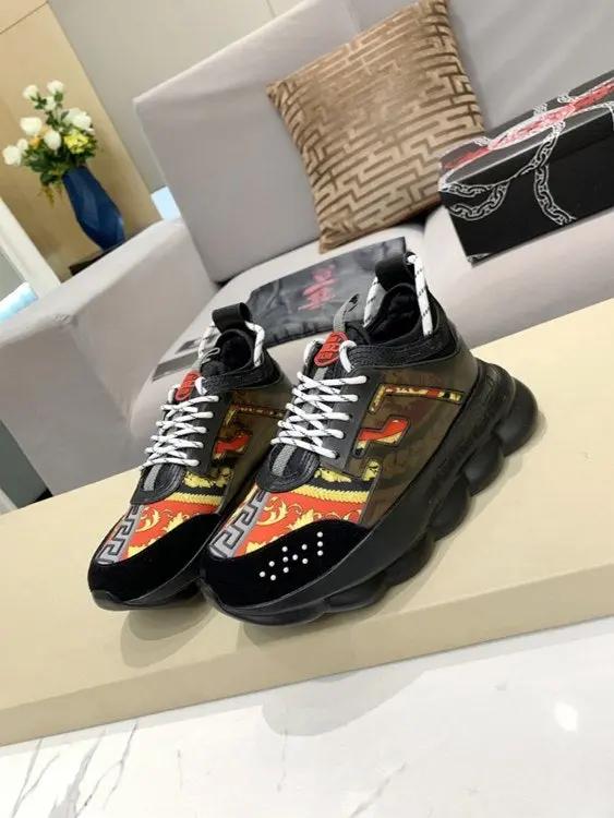 Versace Chain Reaction Balck Gold Red Elephand.shoes