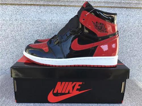 Air Jordan 1 High  Bred Patent Elephand.shoes