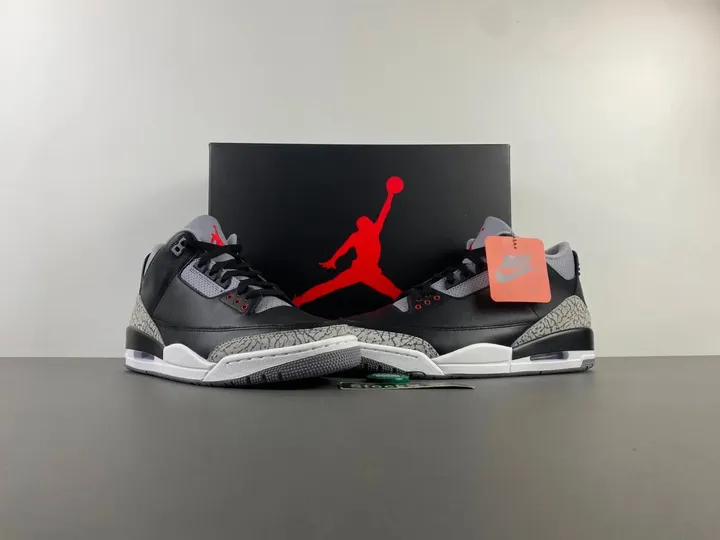 Air Jordan 3 Black Cement tenisice — bočni prikaz