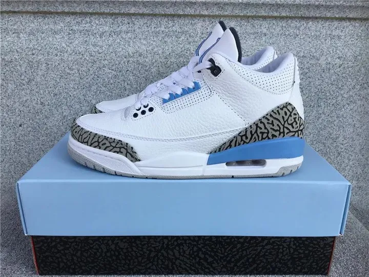 Jordan 3 UNC tenisice — bočni prikaz